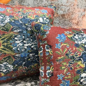 Lumbar cushion, Floral pillow cover, Chair cushion, Aesthetic pillow, Sofa pillow, Vernal pillowcase, Boho pillow, Retro pillow, DCP 5248