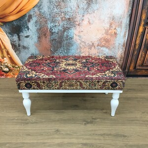 Piano bench, Turkish bench, Upholstered bench, Vanity bench, Retro bench, Living room bench, Footstool bench, Office bench, Boho decor bench
