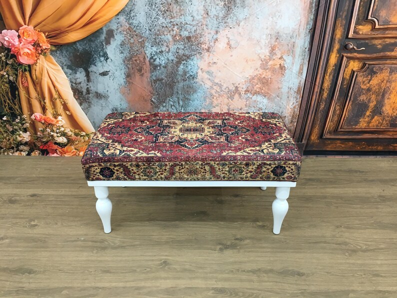 Piano bench, Turkish bench, Upholstered bench, Vanity bench, Retro bench, Living room bench, Footstool bench, Office bench, Boho decor bench