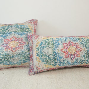 Pastel color pillow, Floral pillow, Lumber pillow, Chair cushion, Maximalist pillow, Decorative pillow, Boho pillow cover, 12x24 , DCP 206