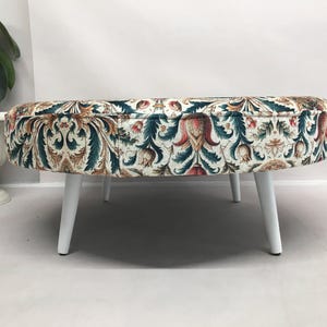 Round coffe table, Circle mid table, Handmade ottoman bench, Boho chic ottoman, Floral coffee table, Breakfast table