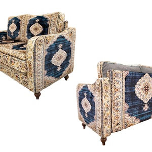 Loveseat sofa, 2 seater sofa, Bohemian sofa, Upholstered couch, Living room sofa, Single sofa, Lazy loveseat, Twin sofa, Bench with back