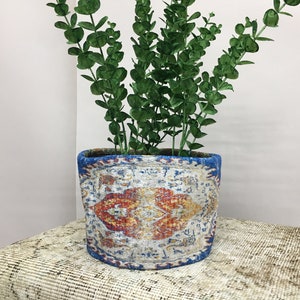 Basket for plants, Flower pot holder, Planter pocket, Space saver basket, Retro basket, Bedroom organizer, Wide planter, Plant pot, DCs 82