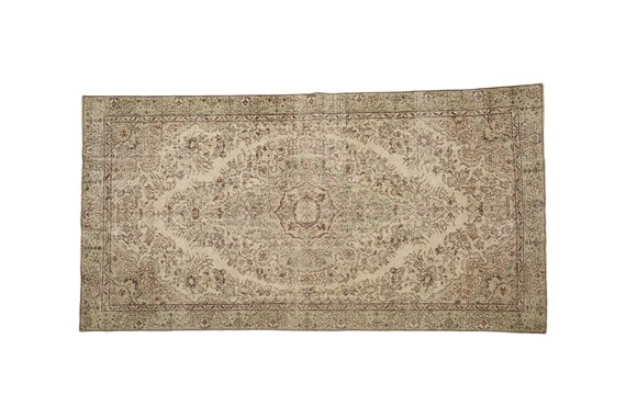 rugs for living room, pastoral rug, green area rug, turkish rug, bordered rug, 5.2x9.8 ft, vintage rug, cool rug, eco friendly rug, DC 1400