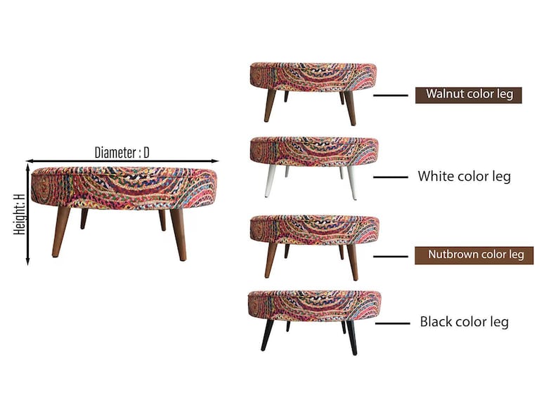 Retro coffee table, Versatile table, Tea table, Ottoman table, Meditation bench, Living room table, Handmade furniture, Footstool, DCY 698 Walnut