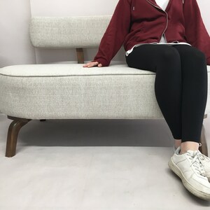 Linen Upholstered 2 Seater Sofa, Handmade Couch, Living Room Couch, Soft Armchair, Sitting Couch, Porch Furniture