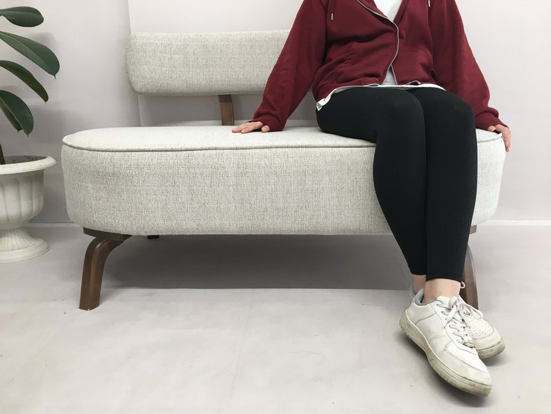 Linen Upholstered 2 Seater Sofa, Handmade Couch, Living Room Couch, Soft Armchair, Sitting Couch, Porch Furniture