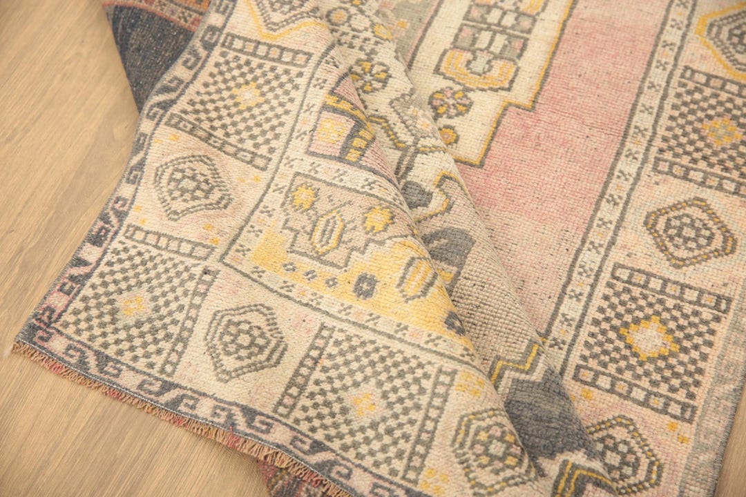 Organic Wool Rug, Primitive Rug, Hall Rug, Vintage Rug, Farmhouse Rug ...