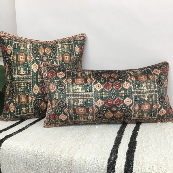 Green throw pillow, Ethnic pillow cover, Sofa cushion, Traditional pillow, Washable pillow, Fireside cushion, Home decor pillow, DCP 754