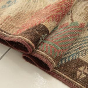 earth tone rug, turkish handmade rug, hanging rug, doorstep rug, vintage rug, rugs for kitchen, 2.7x3.9 ft, vanity rug, soft rug, DC 5762 image 1