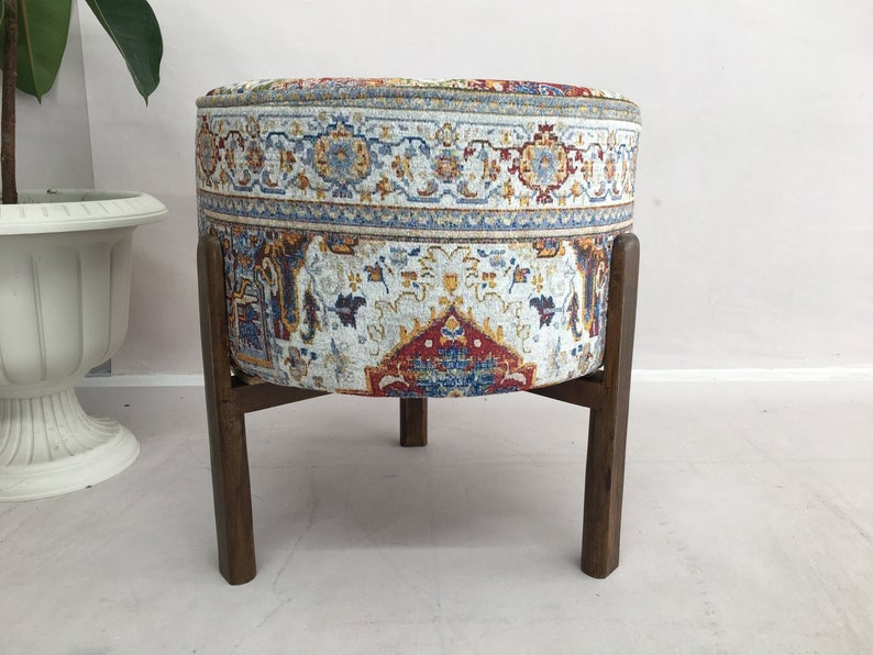 Footstool pouf, Ottoman stool, Dressing table stool, Bohemian stool, Circle stool, Porch stool, Telephone stool, Portable stool, Foot rest - Thumbnail 5