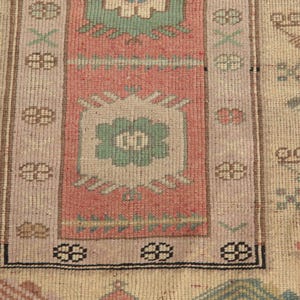 earth tone rug, turkish handmade rug, hanging rug, doorstep rug, vintage rug, rugs for kitchen, 2.7x3.9 ft, vanity rug, soft rug, DC 5762 image 8