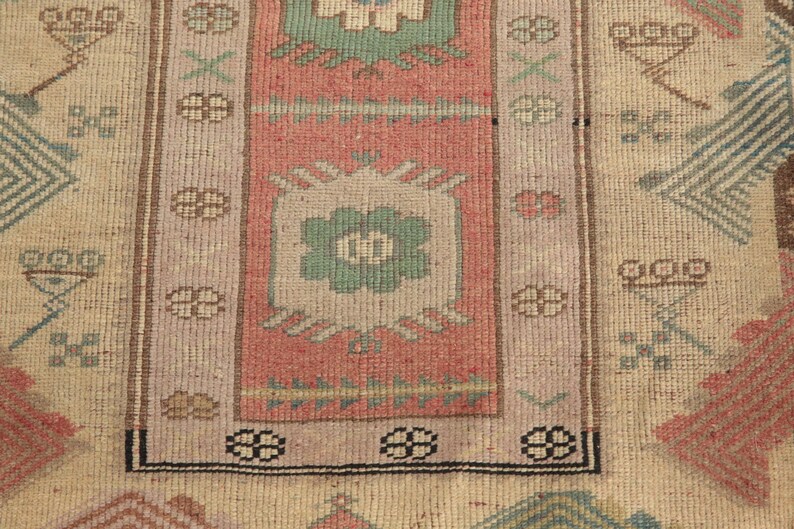 earth tone rug, turkish handmade rug, hanging rug, doorstep rug, vintage rug, rugs for kitchen, 2.7x3.9 ft, vanity rug, soft rug, DC 5762 image 8