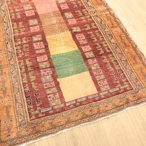 genuine area rug, traditional rug, soft textured rug, turkish vintage rug, nook rug, 4.4x6.6 ft, fireplace rug, hanging rug, DC 6645