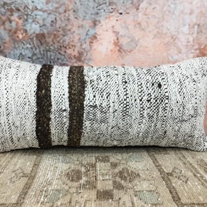 cozy pillow case, vintage rug pillow, handmade cushion, primitive pillow, unique gift, saloon decor, neck pillow cover, 12x26 pillow, DC 03