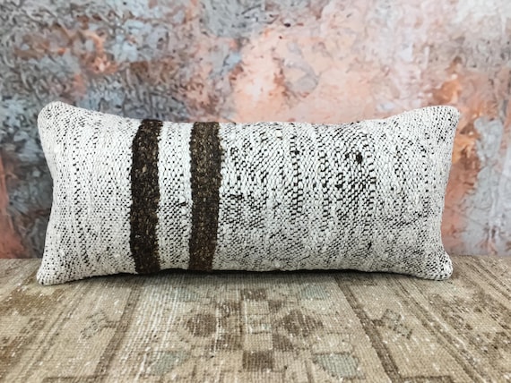 cozy pillow case, vintage rug pillow, handmade cushion, primitive pillow, unique gift, saloon decor, neck pillow cover, 12x26 pillow, DC 03