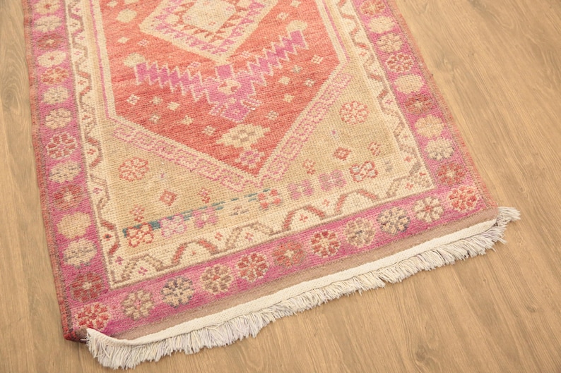 shaggy runner rug, fringed rug, living room runner, herki runner rug, ethnic rug, primitive rug, hand knotted rug, 2.8 x 10.6 ft, DC 6471