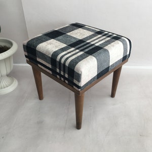Desk bench, Plaid bench, End of bed bench, Wood work bench, Entryway bench, Shoe bench, Ottoman chair, Handmade bench, Foyer bench