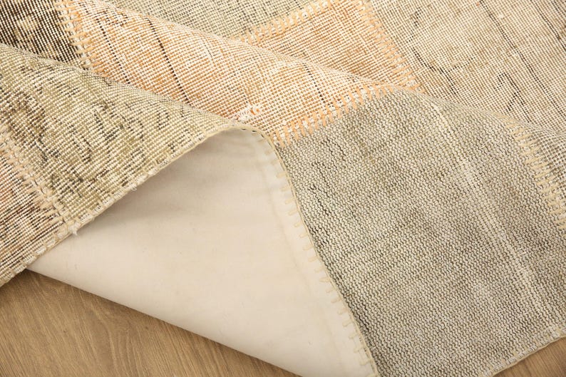 patchwork rug, faded woven rug, vintage large rug, new house gift, utility rug, turkish rug, 5.2x7.9 ft, handknotted rug, cool rug, DC 7248