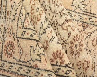 turkish wool rug, ivy rug, bedroom rug, traditional rug, low pile area rug, vintage rug, pastoral rug, 4.8x7.9 ft, coastal rug, DC 4181