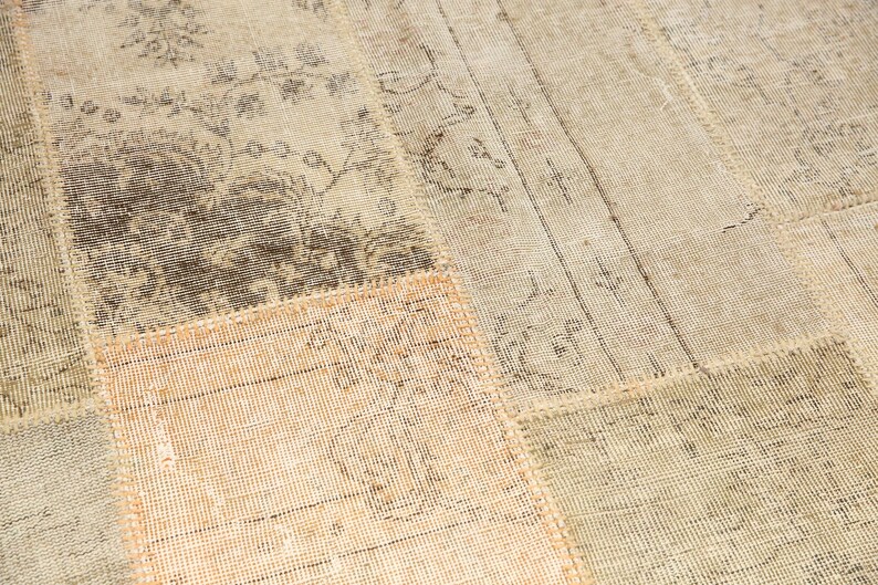 patchwork rug, faded woven rug, vintage large rug, new house gift, utility rug, turkish rug, 5.2x7.9 ft, handknotted rug, cool rug, DC 7248