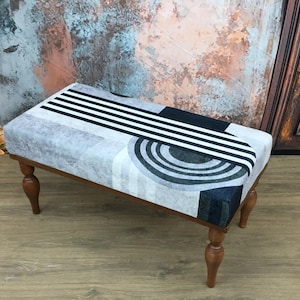 Handmade furniture, Retro bench, Bedroom bench, Covered bench, Mudroom bench, Sofa bench, Accent bench, Ottoman bench, Footstool bench