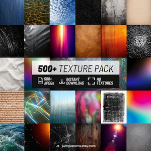 Ultimate 500+ Texture Pack Mega Bundle: Texturas de alta resolución para diseñadores y creativos / Superposiciones de películas / Texturas de vidrio / Fugas de luz y ¡mucho más!