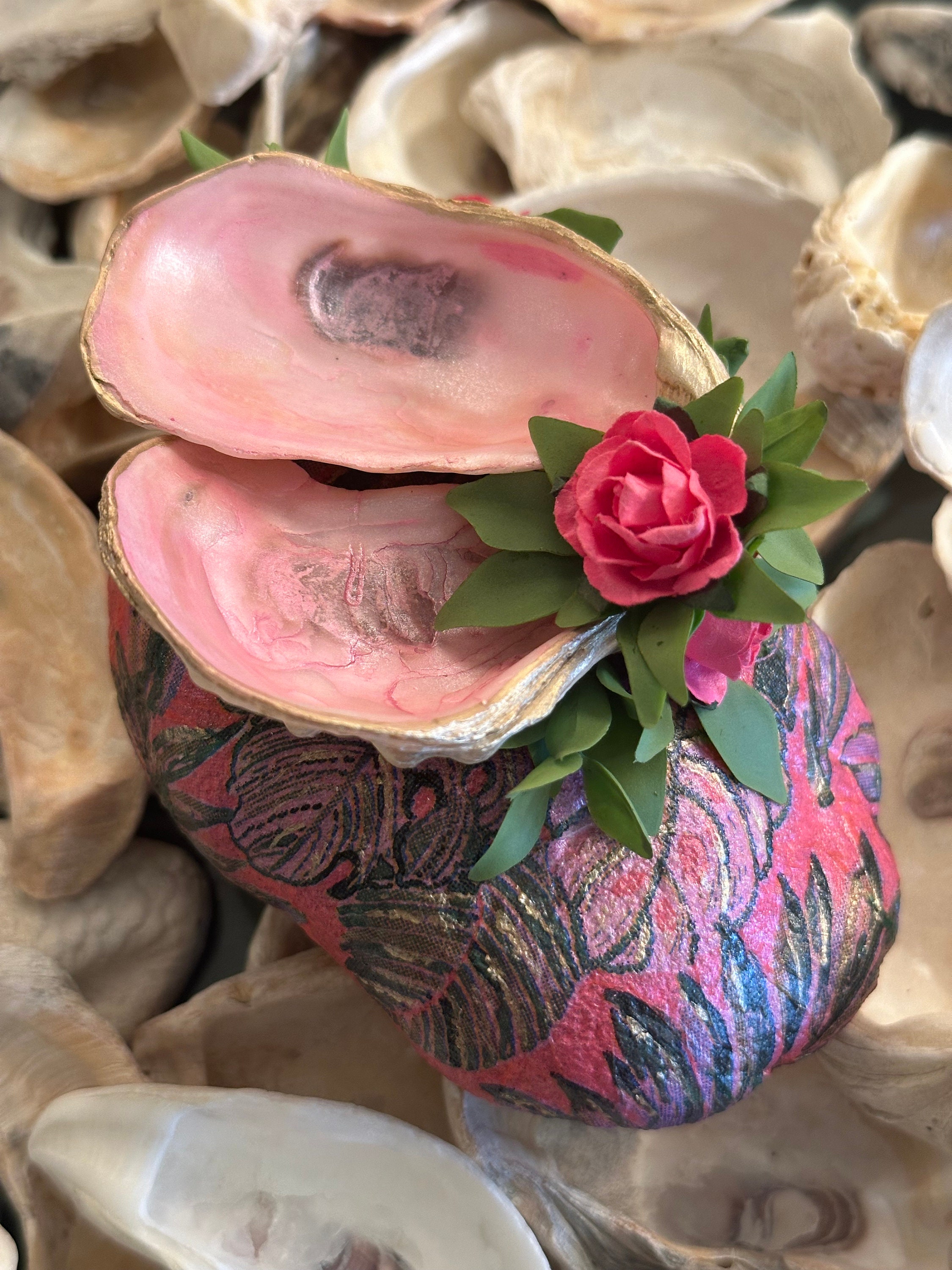 Pink Tropical Tommy Bahama Palm Tree Decoupage Rock With Heart Shaped ...