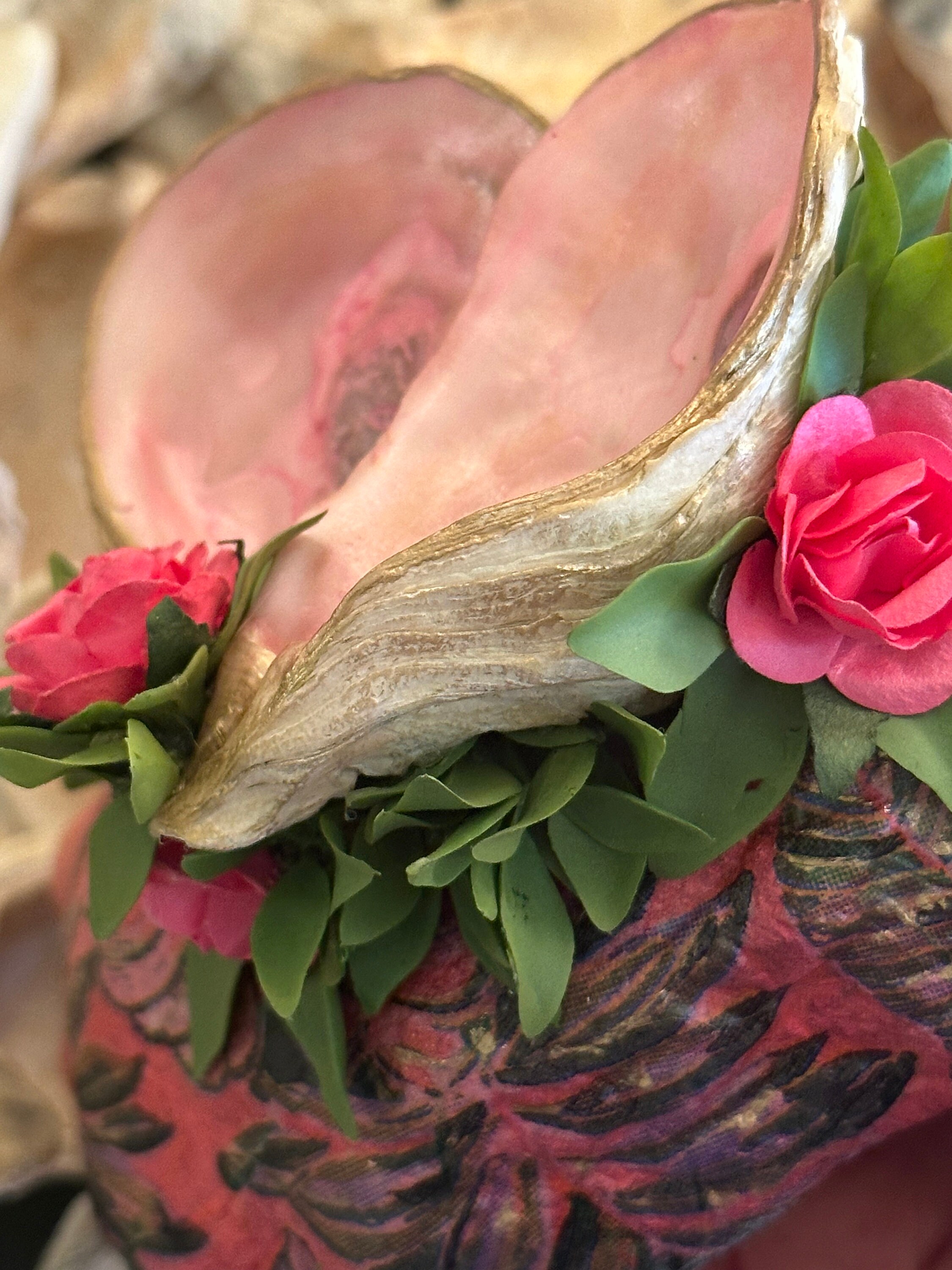 Pink Tropical Tommy Bahama Palm Tree Decoupage Rock With Heart Shaped ...