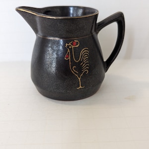 Vintage MCM Redware Pottery Rooster Creamer Pitcher