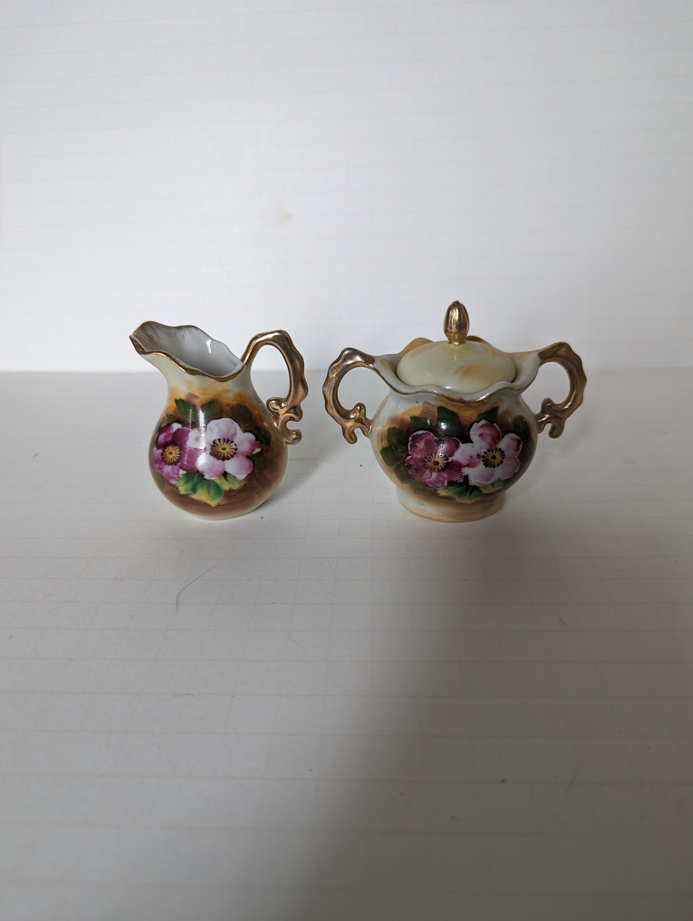 Small Vintage Enesco Cream and Sugar Set Etsy