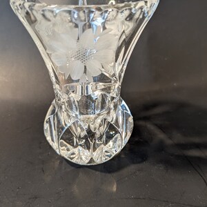 Deep Cut Frosted Glass Flowers Crystal Bud Vase
