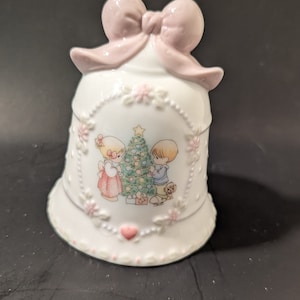 Vintage Enesco Precious Moments Ceramic Christmas Bell