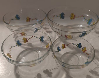 Vintage Imperial Durable Heat Resistant Butterfly Glass Nesting Bowls Set of 4