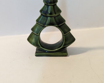 Vintage Ceramic Christmas Tree Napkin Holder