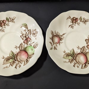 Paar Vintage &quot;Harvest Time&quot; Johnson Bros Teetassen Untertassen