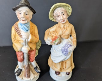 Vintage Porcelain Bisque Couple Figurine Pair
