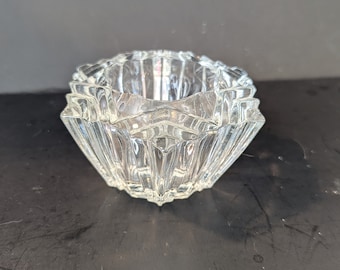Vintage Avon Deep Cut Glass Candleholder
