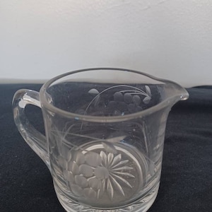 Vintage Frosted Design Glass Creamer Cup