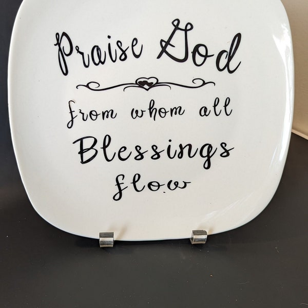 Ceramic "Praise God From Whom All Blessings Flow" Decorative Plate