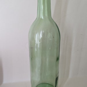 Vintage Tall Green Glass Cork Bottle