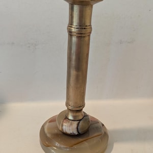 Vintage Marble and Brass Candlestick Holder