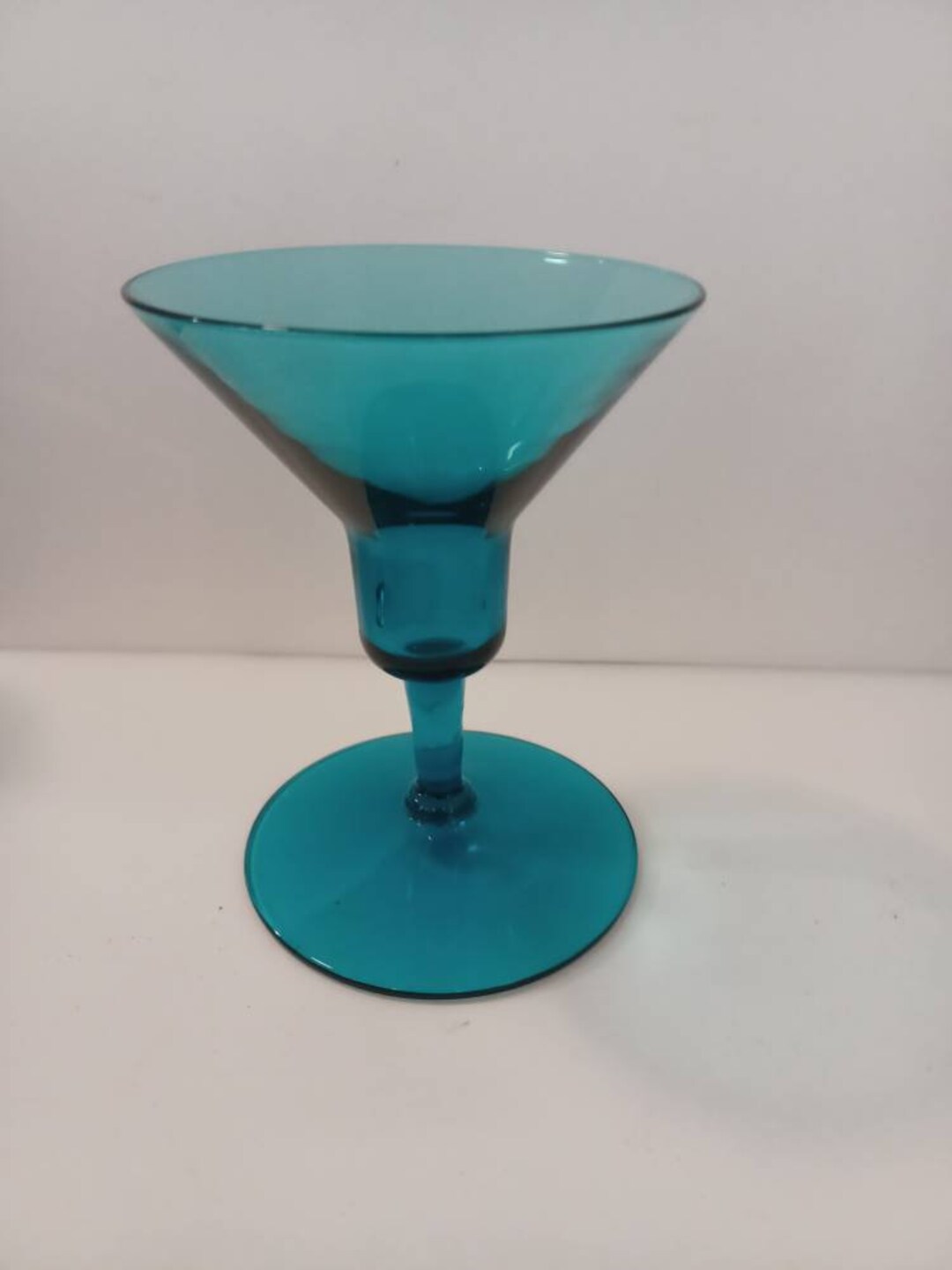 Vintage Blue Martini Glass Etsy