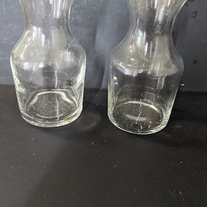 2 Vintage Libbey Glass 3oz Syrup Bottles