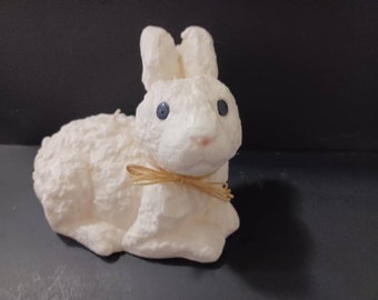 Big White Unscented Bunny Candle