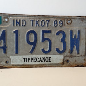 Vintage 1989 Indiana Truck License Plate
