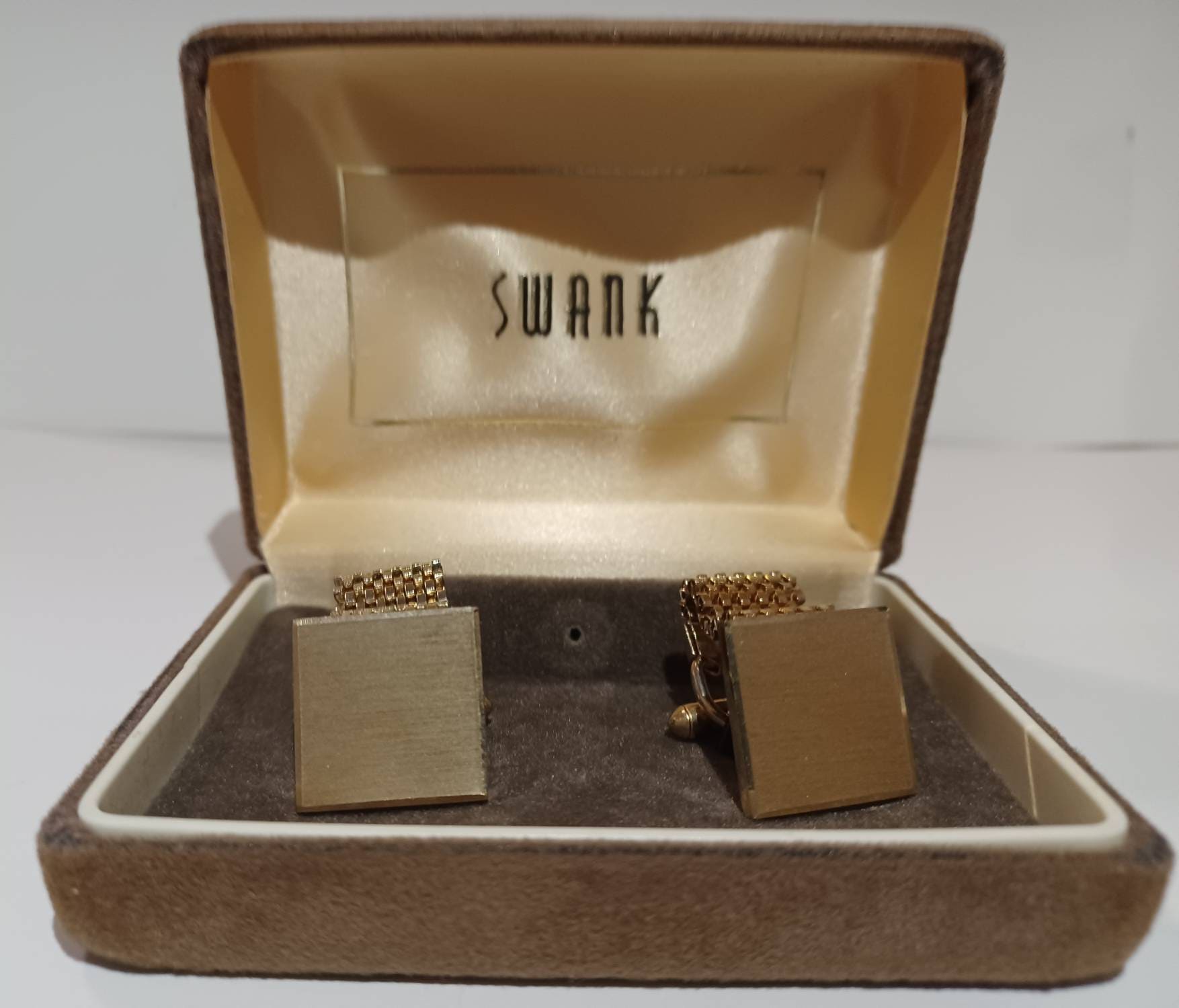 Boutons De Manchette Et Barre D'attache Swank - Style Années 70 - Neufs Dans Boîte D'origine