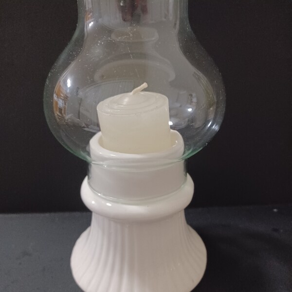 Glass Candle Lamp Etsy