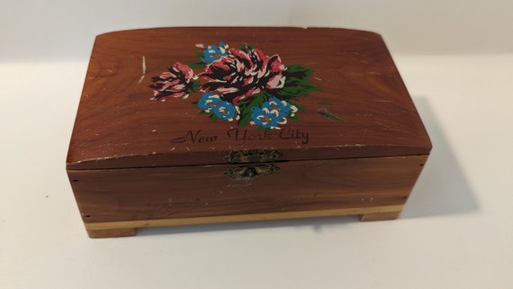 Vintage Wooden Box Metal Lined Watertight Hinged Lid Rustic