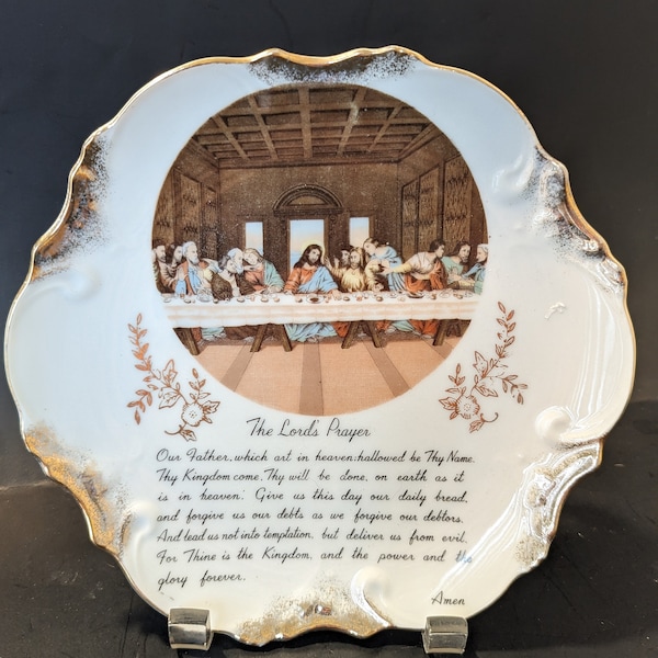 Vintage Lord's Prayer Decorative Plate